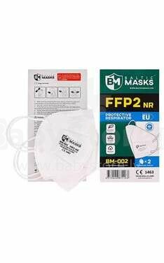 Face Mask FFP2 Art.BM-002 4-slāņu sejas maska – respirators FFP2 tipa, saliekams, 2 gab