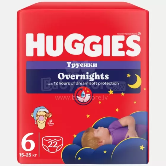 Huggies Overhight Pants Art.91947  6 size 15-25kg,22 pcs