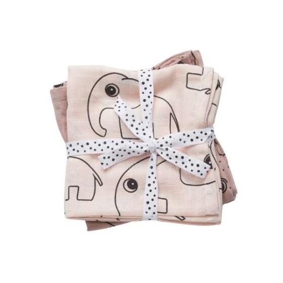 Done by Deer burp cloth, 2-pack, Contour, Powder (70x70 cm)