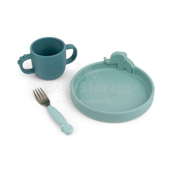 Done by Deer Peekaboo dinner set Deer friends Blue