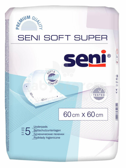 Seni Soft  Пеленки одноразовые впитывающие 5 шт. 60x60 см