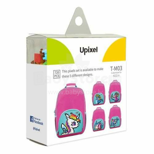 „Upixel Bright Colors“ mokyklinių rankinių krepšys. T-M03 „Pixel“ rinkinys, 720 vnt.