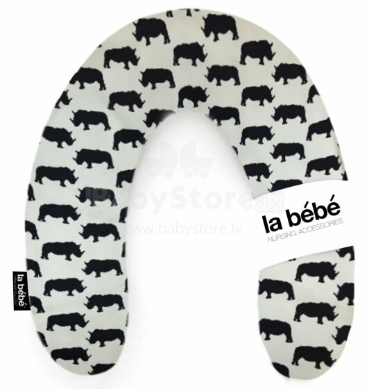 La Bebe™ Rich Cotton Nursing Maternity Pillow Art.9426 Rhino Pakaviņš (pakavs) mazuļa barošana, gulēšanai, pakaviņš grūtniecēm 30x104 cm