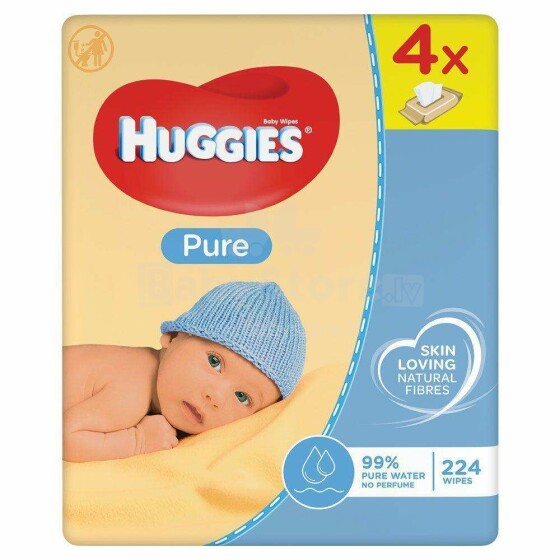 Huggies Pure Art.47550121 Влажные салфетки  56 x4 шт.