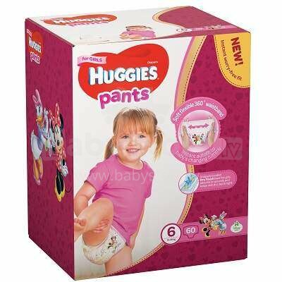 Huggies Pants S6 Art.41564135 Трусики-подгузники для девочек в коробке (15-25кг) 60шт.