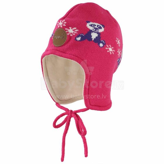 „Huppa '18 Karro1“ 80290100-70063 Megztinė kūdikių kepurė žiemai su medvilniniu pamušalu (SM dydis)