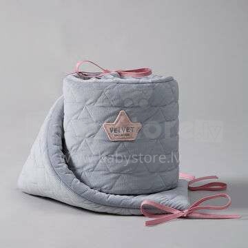 La Millou Velvet Collection Bed Bumper Dark Grey Art.95345 Augstākās kvalitātes gultas apmale (70x140 cm)