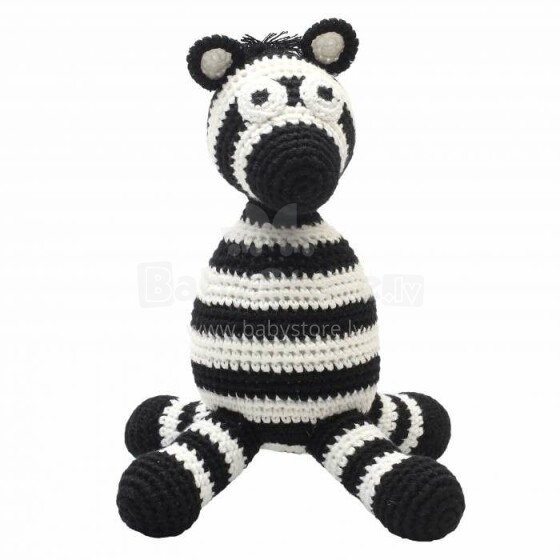 NatureZoo meškiukas Mr.Zebra Art.10069 Minkštas megztas žaislas su garso efektu