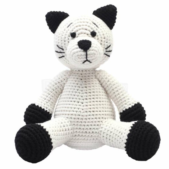 NatureZoo Teddy Bear Miss Cat Art.10083 Вязаная детская игрушка со звуковым эффектом