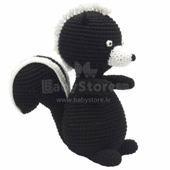 NatureZoo Teddy Bear Sir Skunk Art.10085 Вязаная детская игрушка со звуковым эффектом