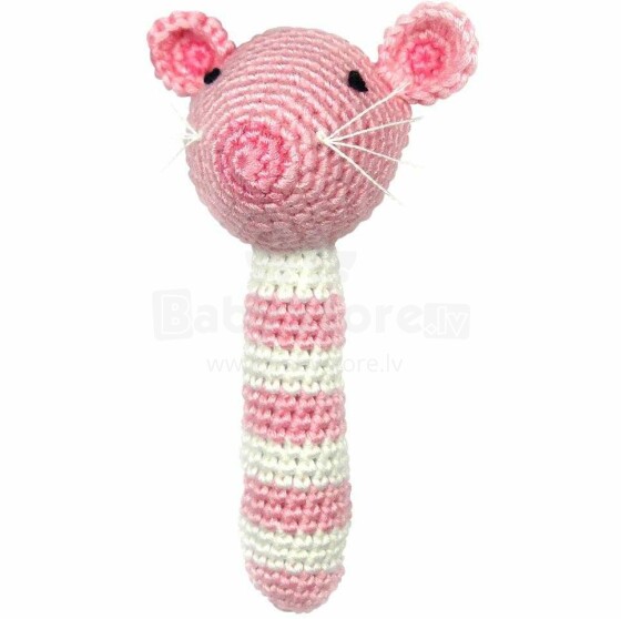 NatureZoo Rattle Stick Miss.Mouse Art.20056 Погремушка вязаная  для новорожденных