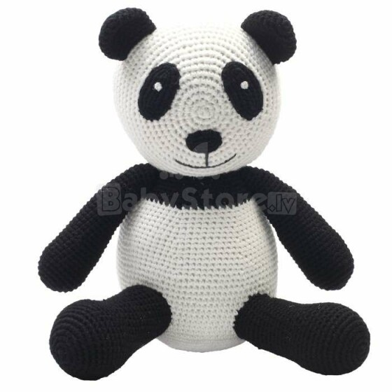 NatureZoo XL Teddy Bear Sir Panda Art.11001 Kootud laste mänguasi on valmistatud looduslikust bambusest