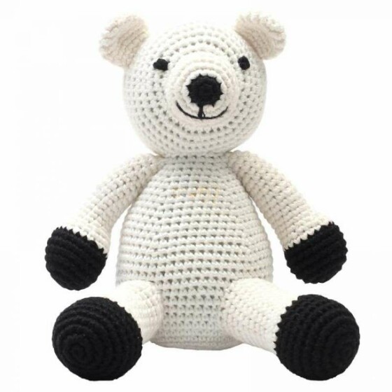 NatureZoo XL Teddy Bear Sir.Polarbear Art.11010  Вязаная детская игрушка из натурального бамбука,40см