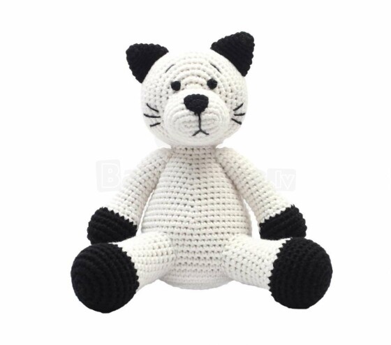 NatureZoo XL Teddy Bear Mrs. Cat Art.11015 Вязаная детская игрушка из натурального бамбука,40см