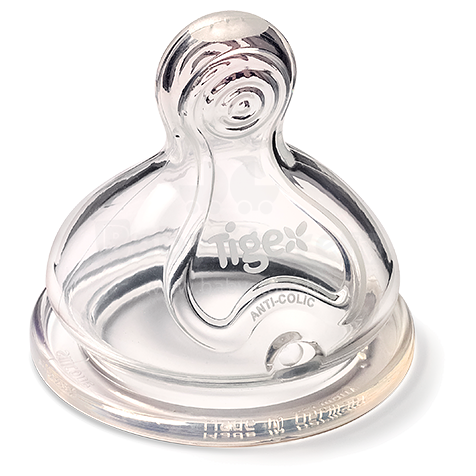 Tigex Wide Neck Art.80602780 Силиконовые соски для бутылочек c регулируемой скоростью течения от 0-6 мес. (2 шт.)