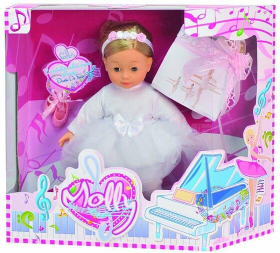 Bambolina Molly Art.BD1338  Интерактивная кукла-балерина, 40 см