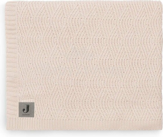 Jollein Cot River Knit Art.516-522-65286 Pale Pink - Детское одеяло из натурального органического хлопка , 100х150см