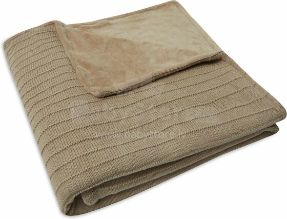 Jollein Cot Pure Knit Art.517-522-67012 Biscuit/Velvet GOTS - Детское одеяло из натурального органического хлопка , 100х150см
