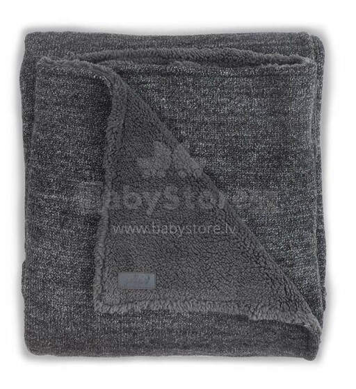 Jollein Teddy Soft Knit Grey Art.517-522-65083 Dabīgas kokvilnas pleds 100x150cm