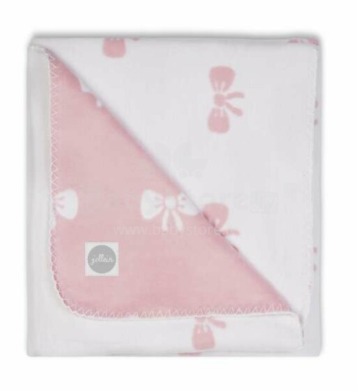 Jollein Cotton Bow Pink Art.514-522-64990  Детское одеяло из натурального органического хлопка , 100х150см