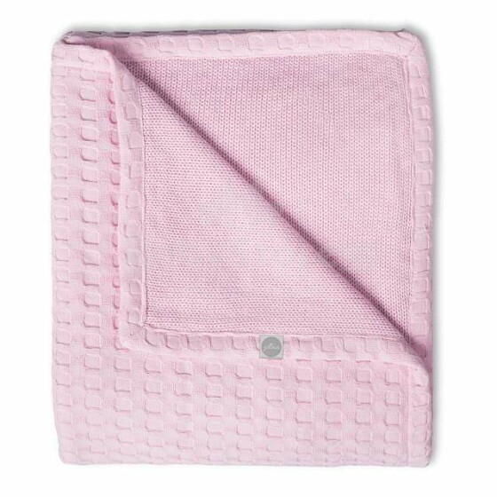 Jollein Cotton Waffle Pink Art.514-522-65021   Детское одеяло из натурального органического хлопка , 100х150см