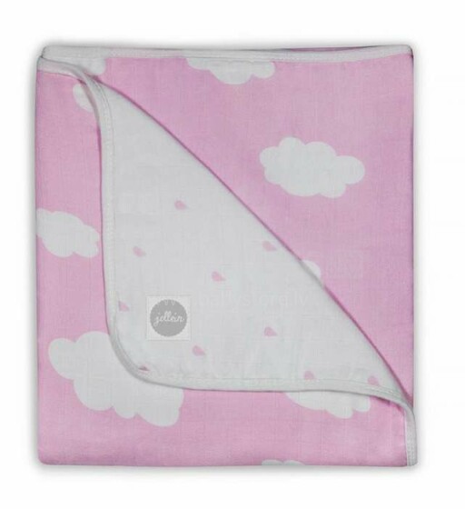 Jollein Clouds Pink Art.521-557-65056 Vaikiškos antklodės iš bambuko, 120x120cm