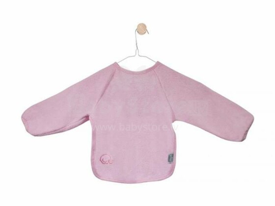 „Jollein Bib“ šviesiai rožinis menas.029-567-00077 Vaikiškas meškiukas / seilinukas su kilpinėmis rankovėmis