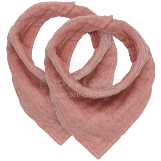 Jollein Bandana Bib Wrinkled Cotton Art.029-868-66042 Rosewood