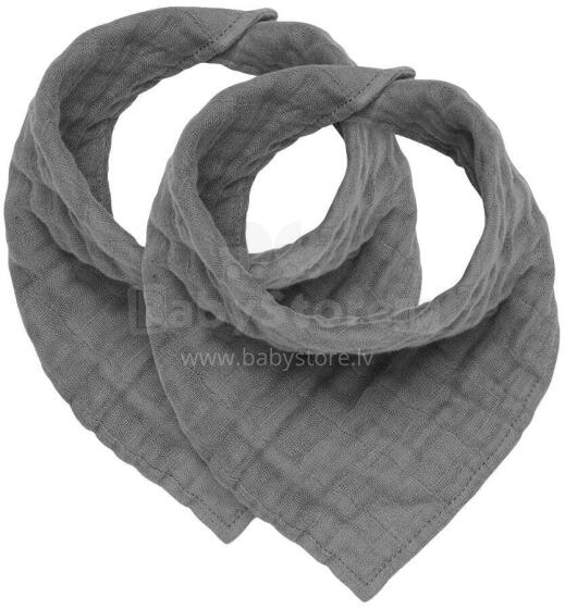 Jollein Bandana Bib Wrinkled Cotton Art.029-868-66009 Storm Grey