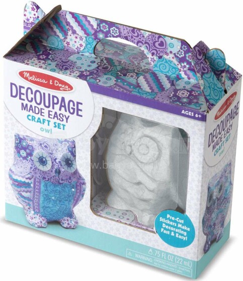 Melissa&Doug Decoupage Owl Art.40103   Komplekti dekopeerimiseks
