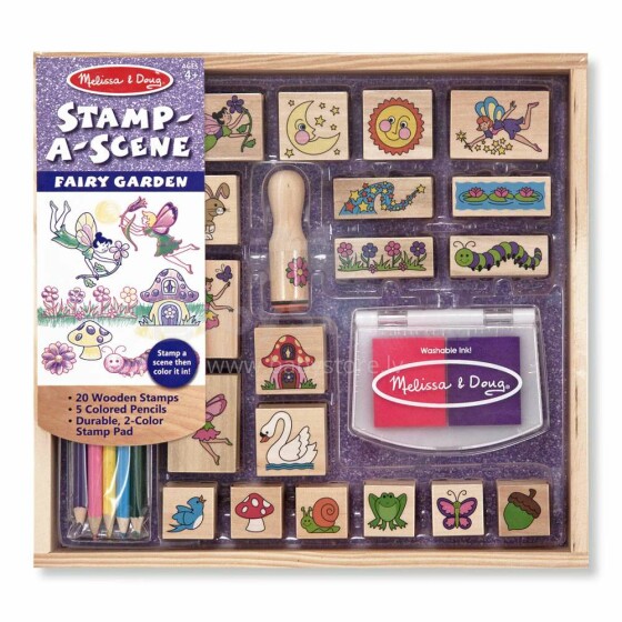 Melissa&Doug Stamp Sets Art.12424  Набор деревянных штампиков с чернилами
