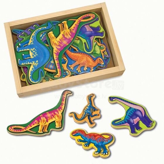 „Melissa & Doug“ dinozaurų magnetai 10476 medinis žaislas ant magnetų