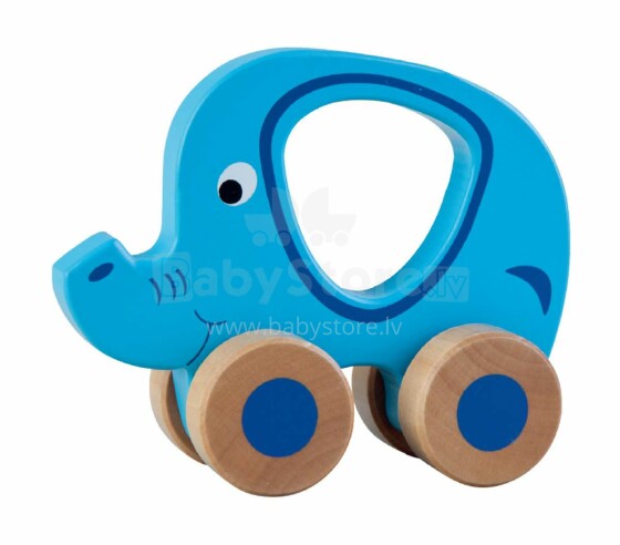 Sunbaby Art.E0103011 Развивающая деревянная игрушка на колёсиках Слоник