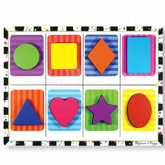 Melissa&Doug Puzzles Shapes Art.13730 Koka puzle mazuļiem  Figūras