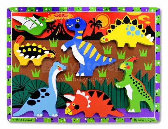 Melissa&Doug Puzzles Dinosaur  Art.13747  Puidust puzzle
