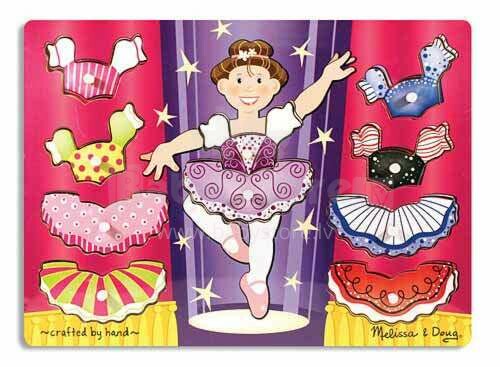 Melissa&Doug Puzzles Dress Up Ballerina Art.13292 Puidust kujundavad lastele mõeldud mõistatused