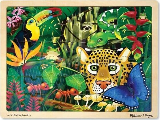 Melissa & Doug Dėlionės Rain Forest Art. 13803 Medinė dėlionė