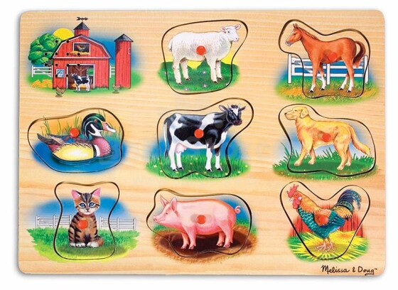Melissa&Doug Sound Puzzles Farm Art.10268  Puidust muusika puzzle