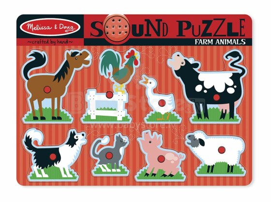 Melissa&Doug Sound Puzzles Farm Art.10726  Puidust muusika puzzle