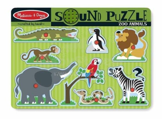 Melissa&Doug Sound Puzzles Zoo Art.10727  Puidust muusika puzzle