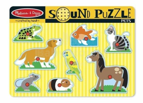 Melissa&Doug Sound Puzzles Pets Art.10730  Puidust muusika puzzle