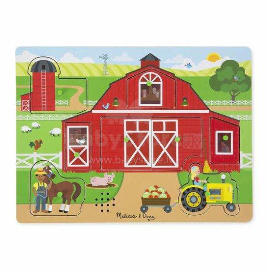 Melissa&Doug Sound Puzzles Around Farm Art.42800  Puidust muusika puzzle