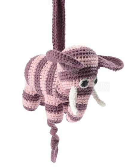 Smallstuff Mobiles Elephant Art.40011-15 Подвесная вязаная игрушка в детскую коляску из натурального бамбука