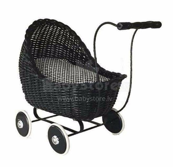 „Smallstuff“ lėlių vežimėlis juodas. 51001-50 Šiuolaikiški lėlių vežimėliai