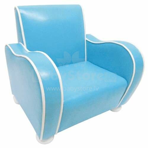 JaBaDaBaDo fotelis LightBlue Art.K085 Vaikų klubo kėdės minkšta sėdynė iš ekologiškos odos