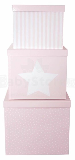 JaBaDaBaDo Storage Box Pink Art.A3108  Mänguasjade hoidmiseks ruutu karbid, 3 tk.