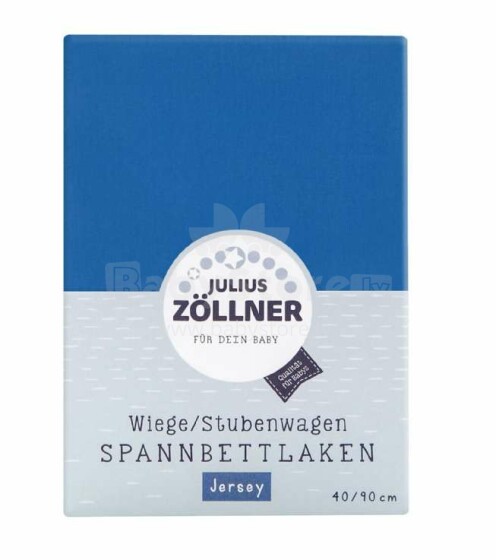 Julius Zöllner Jersey Blau Art.8330013300 Kokvilnas palags ar gumiju šūpulitim 90x40сm