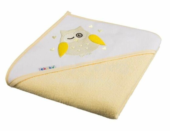 Akuku Sowka Art.A1232 Yellow Детское полотенце с капюшоном (80x80 cm)