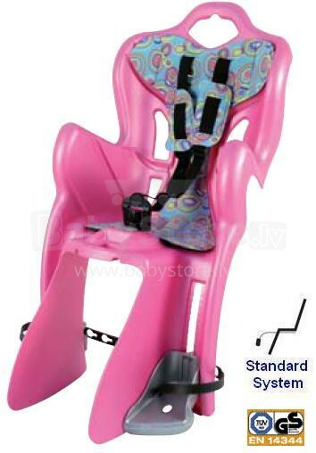  Bellelli B-One standard Velosipēda bērnu sēdeklītis  rozā krāsains
