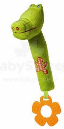 BabyOno 1112  Велюровая игрушка с пищалкой и прорезывателем Крокодил